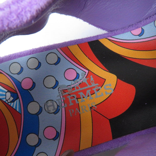 HERMES pumps Main: Suede leather purple Eva Women 37 Used Authentic