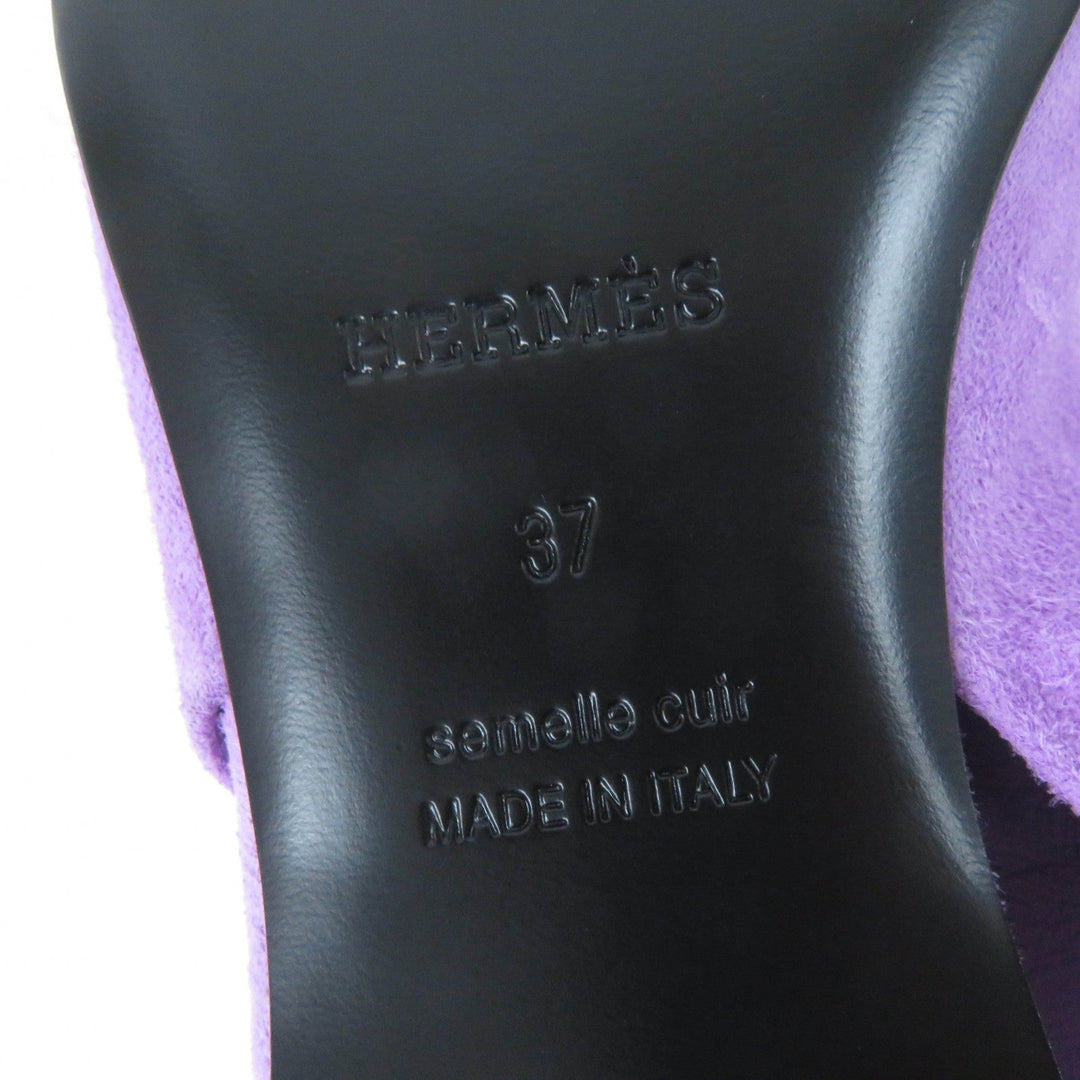 HERMES pumps Main: Suede leather purple Eva Women 37 Used Authentic