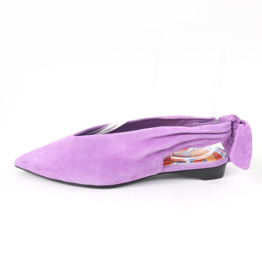 HERMES pumps Main: Suede leather purple Eva Women 37 Used Authentic