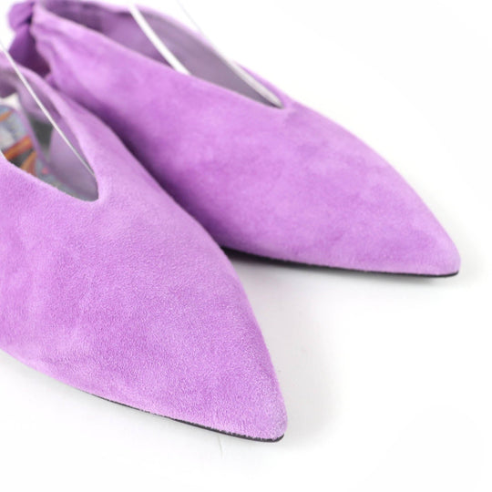 HERMES pumps Main: Suede leather purple Eva Women 37 Used Authentic