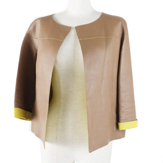 MARNI No color jacket IMXD22RYOLA175 Main: Sheep leather Beige yellow Women 38 Used Authentic