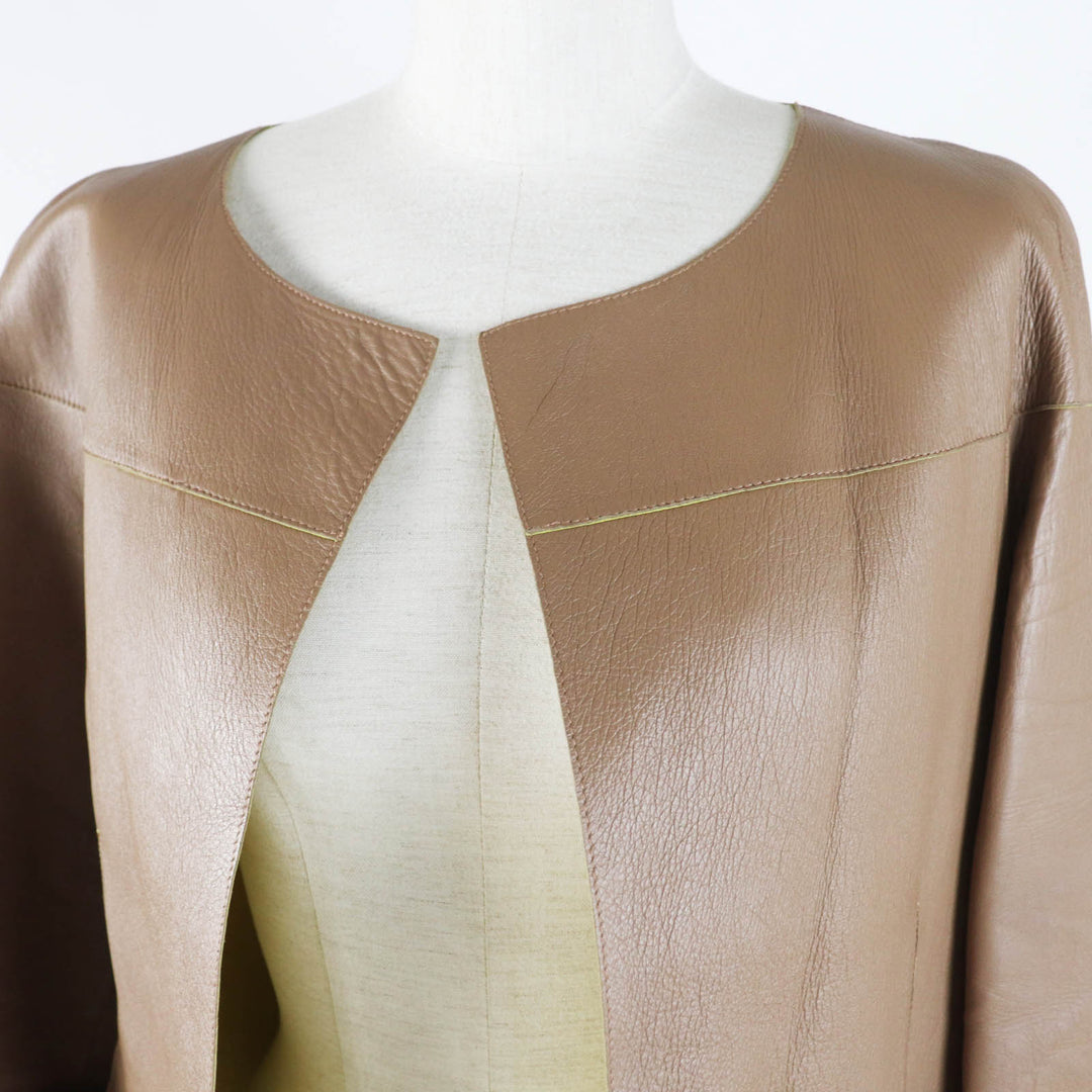 MARNI No color jacket IMXD22RYOLA175 Main: Sheep leather Beige yellow Women 38 Used Authentic