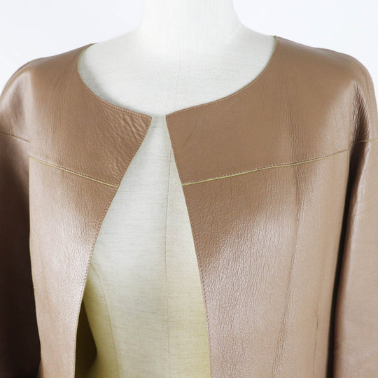 MARNI No color jacket IMXD22RYOLA175 Main: Sheep leather Beige yellow Women 38 Used Authentic