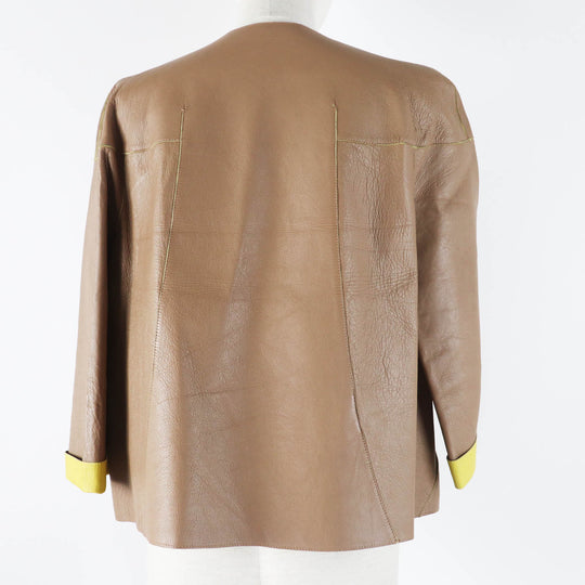 MARNI No color jacket IMXD22RYOLA175 Main: Sheep leather Beige yellow Women 38 Used Authentic