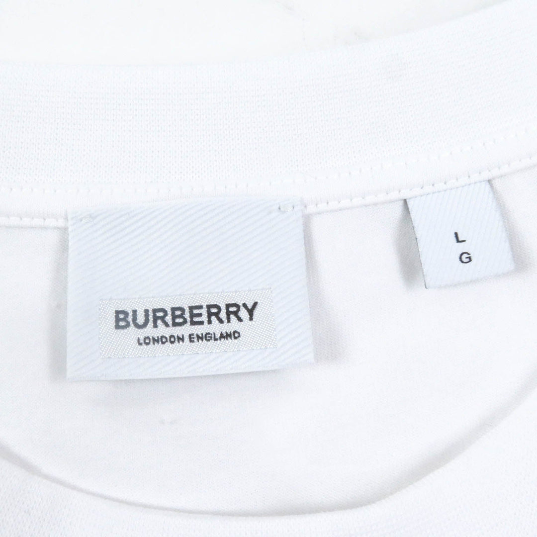 BURBERRY Long-sleeved T-shirt 8024600 Main: 100% cotton, Main: 97% cotton, Main: 3% elastane white mens L Used Authentic