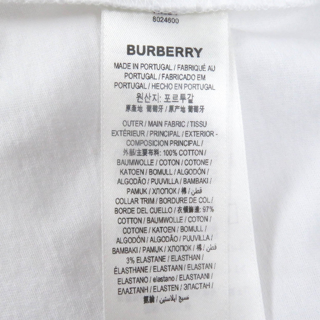 BURBERRY Long-sleeved T-shirt 8024600 Main: 100% cotton, Main: 97% cotton, Main: 3% elastane white mens L Used Authentic