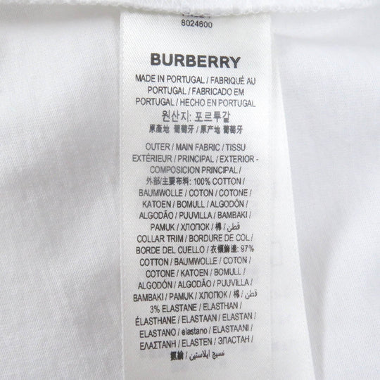 BURBERRY Long-sleeved T-shirt 8024600 Main: 100% cotton, Main: 97% cotton, Main: 3% elastane white mens L Used Authentic