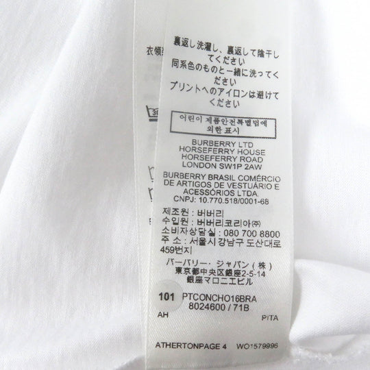 BURBERRY Long-sleeved T-shirt 8024600 Main: 100% cotton, Main: 97% cotton, Main: 3% elastane white mens L Used Authentic