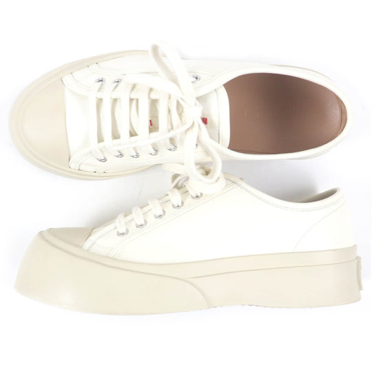 MARNI Low cut sneakers SNZU002002 Main: Leather Ivory PABLO mens 42 Used Authentic
