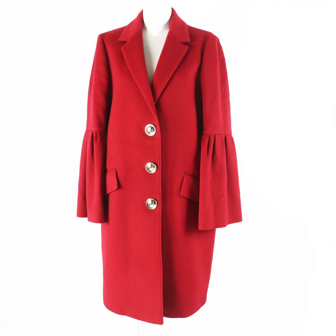 BURBERRY coat Outer: 80% wool, Outer: 20% cashmere, Lining: 50% acetate, Lining: 50% viscose (rayon), Part: 100% viscose (rayon) Red Women 40 Used Authentic