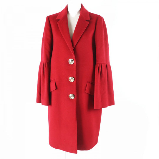 BURBERRY coat Outer: 80% wool, Outer: 20% cashmere, Lining: 50% acetate, Lining: 50% viscose (rayon), Part: 100% viscose (rayon) Red Women 40 Used Authentic