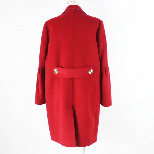 BURBERRY coat Outer: 80% wool, Outer: 20% cashmere, Lining: 50% acetate, Lining: 50% viscose (rayon), Part: 100% viscose (rayon) Red Women 40 Used Authentic
