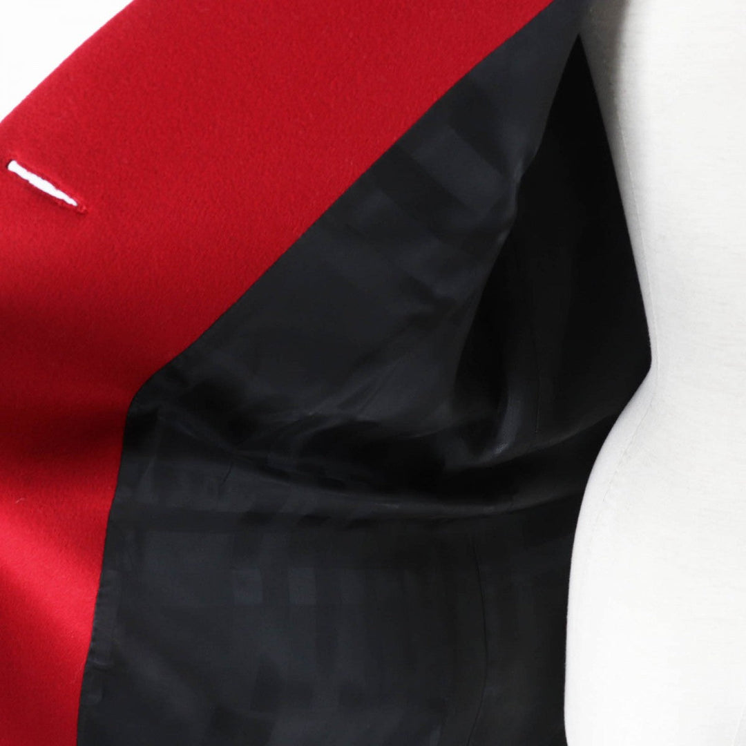 BURBERRY coat Outer: 80% wool, Outer: 20% cashmere, Lining: 50% acetate, Lining: 50% viscose (rayon), Part: 100% viscose (rayon) Red Women 40 Used Authentic