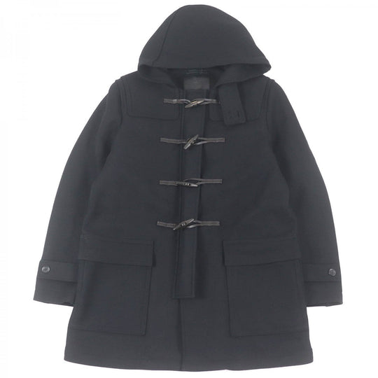 COACH Duffel coat Outer material: 78% wool, Outer material: 22% nylon, Lining: 100% cupra, Leather part: cowhide black mens L Used Authentic