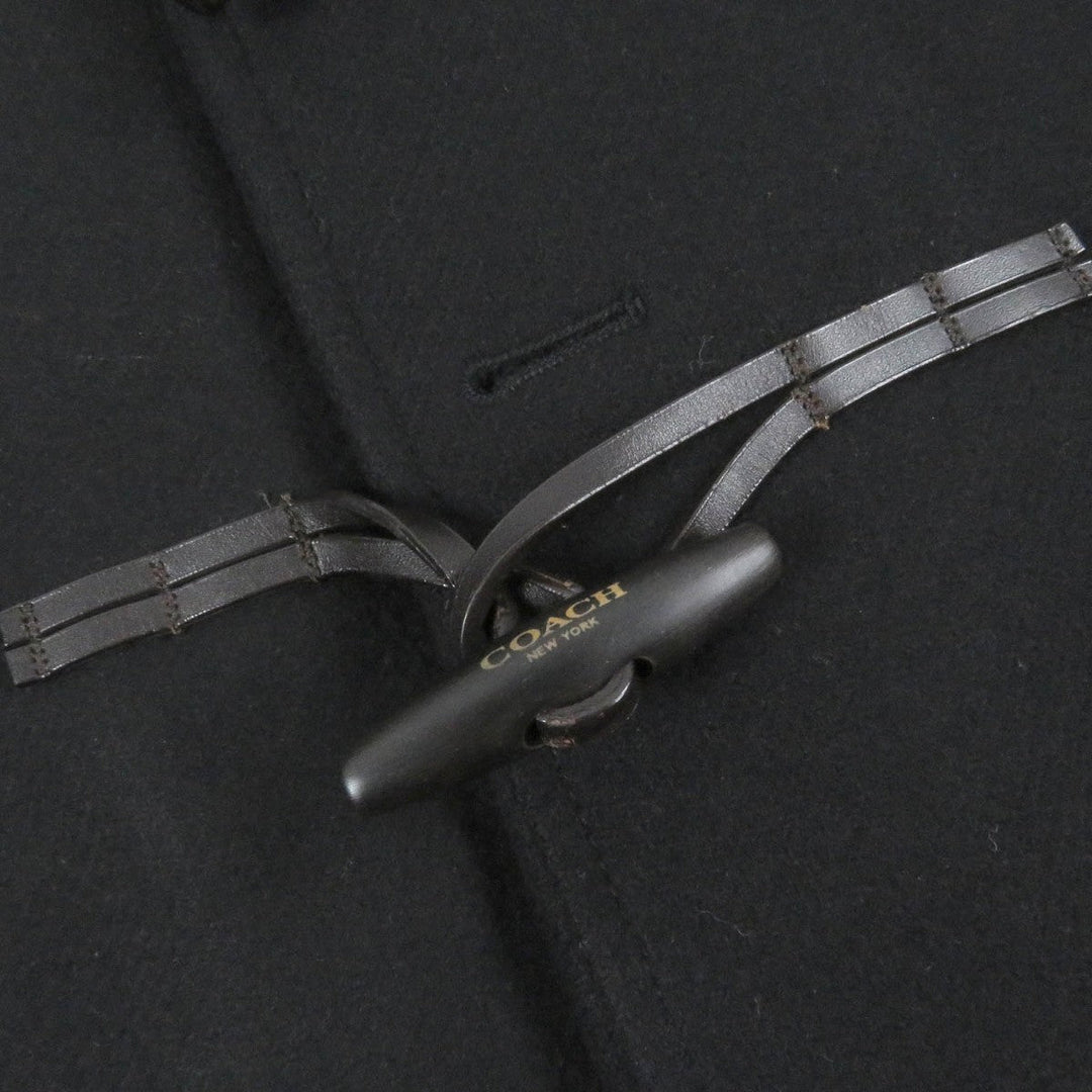 COACH Duffel coat Outer material: 78% wool, Outer material: 22% nylon, Lining: 100% cupra, Leather part: cowhide black mens L Used Authentic