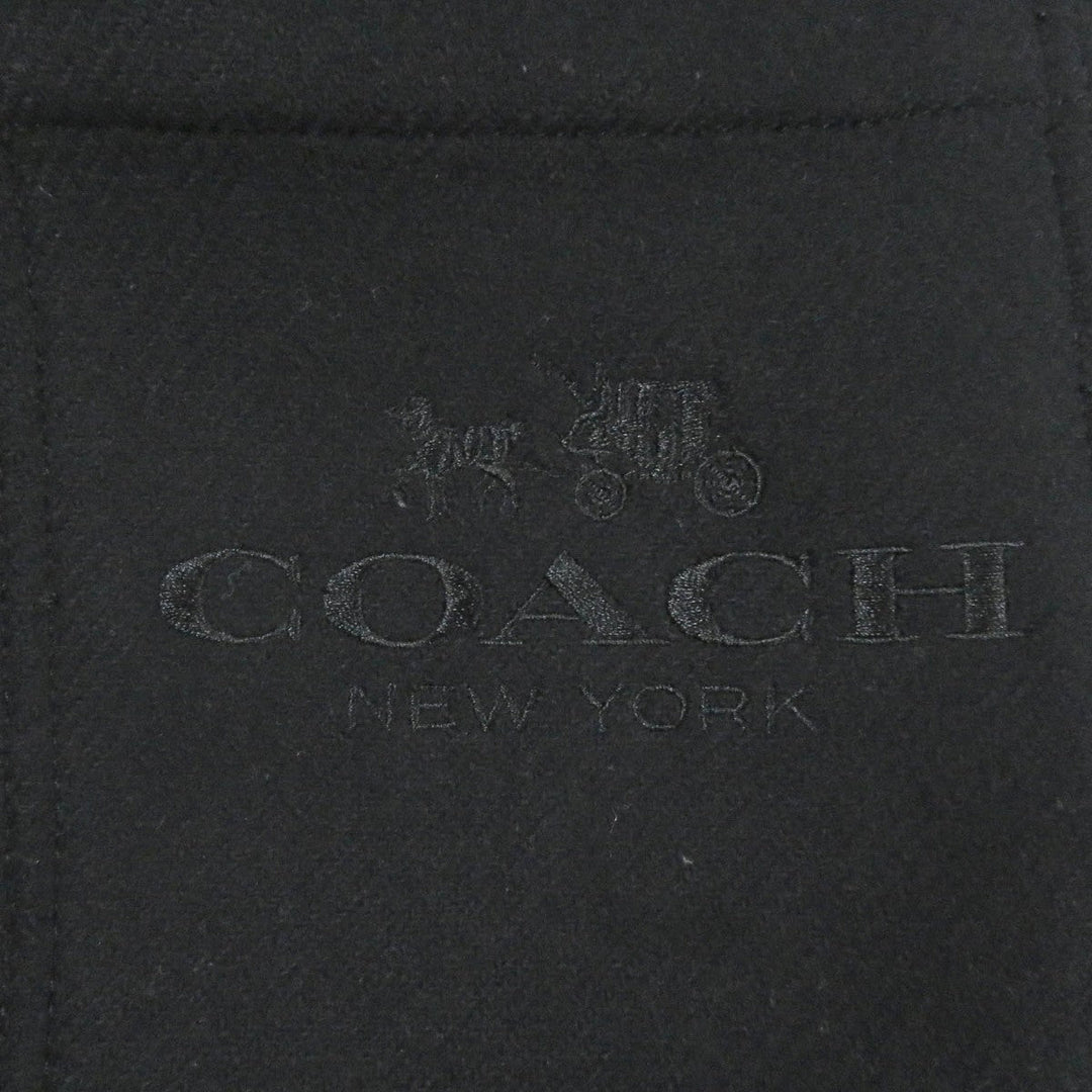 COACH Duffel coat Outer material: 78% wool, Outer material: 22% nylon, Lining: 100% cupra, Leather part: cowhide black mens L Used Authentic