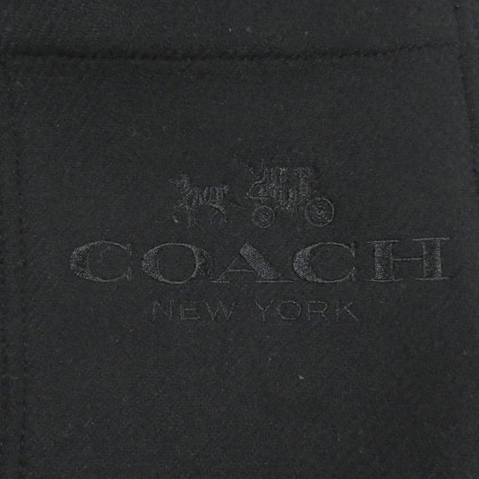 COACH Duffel coat Outer material: 78% wool, Outer material: 22% nylon, Lining: 100% cupra, Leather part: cowhide black mens L Used Authentic