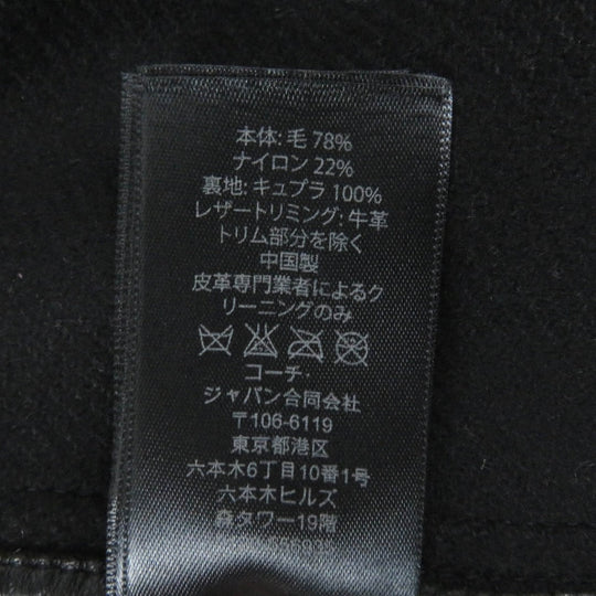 COACH Duffel coat Outer material: 78% wool, Outer material: 22% nylon, Lining: 100% cupra, Leather part: cowhide black mens L Used Authentic