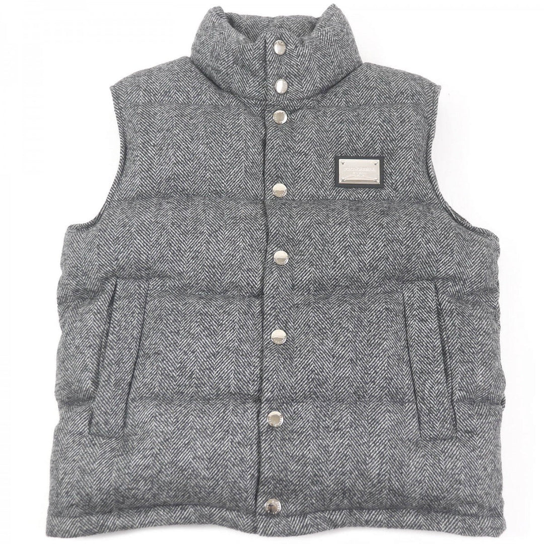 DOLCE&GABBANA Vest G9XP2T Outer: 90% wool, Outer: 10% nylon, Lining: 100% polyester, Filling: 90% down, Filling: 10% feather gray mens 46 Used Authentic