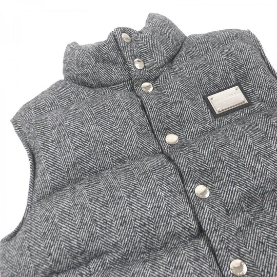 DOLCE&GABBANA Vest G9XP2T Outer: 90% wool, Outer: 10% nylon, Lining: 100% polyester, Filling: 90% down, Filling: 10% feather gray mens 46 Used Authentic