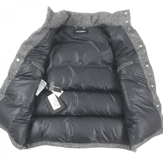 DOLCE&GABBANA Vest G9XP2T Outer: 90% wool, Outer: 10% nylon, Lining: 100% polyester, Filling: 90% down, Filling: 10% feather gray mens 46 Used Authentic