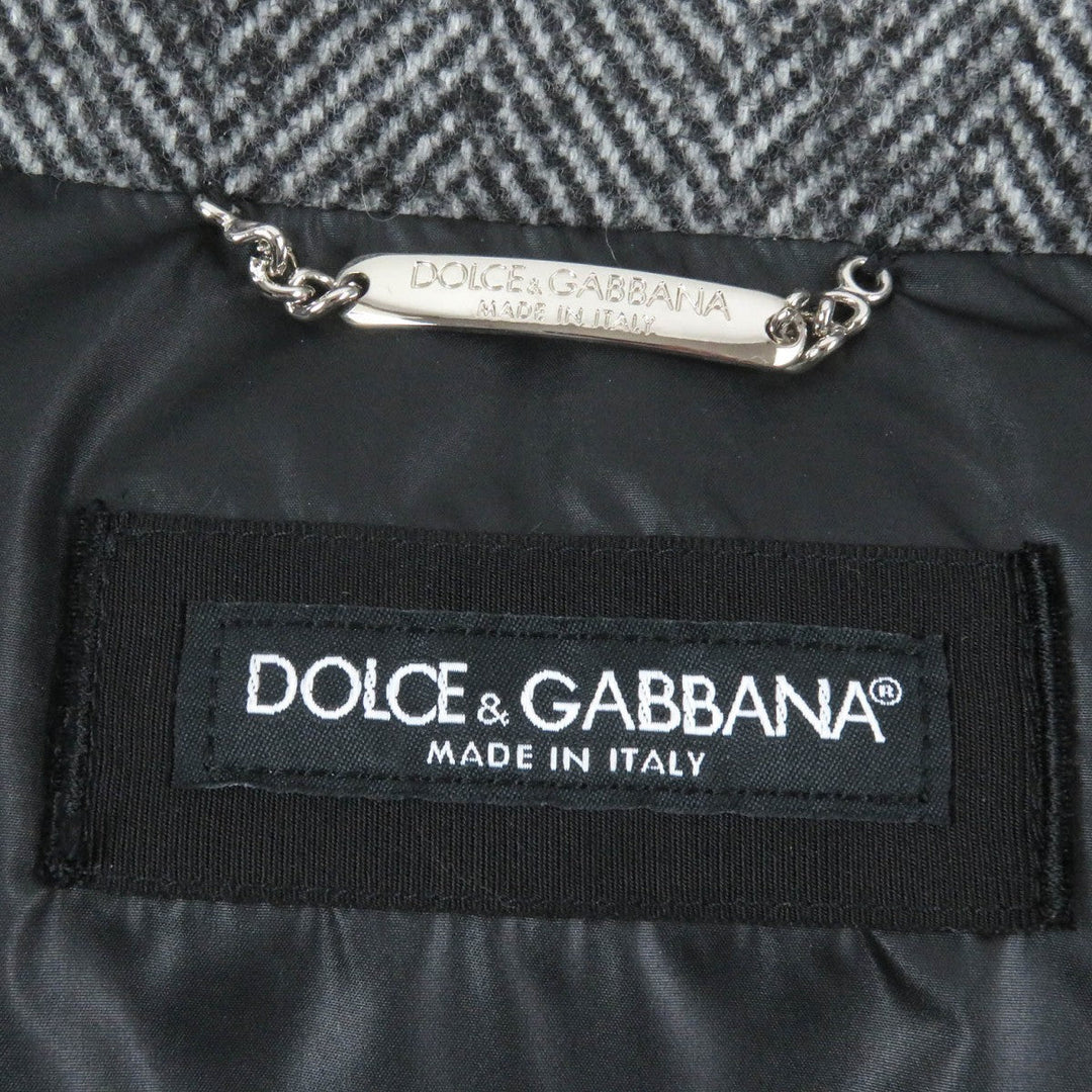 DOLCE&GABBANA Vest G9XP2T Outer: 90% wool, Outer: 10% nylon, Lining: 100% polyester, Filling: 90% down, Filling: 10% feather gray mens 46 Used Authentic
