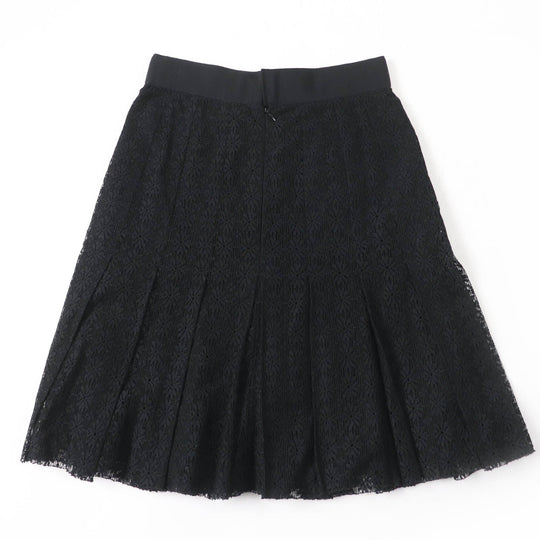 CHANEL Pleated skirt P51456V38481 Main: 94% cotton, Main: 6% nylon, Lining: 100% silk black Women 38 Used Authentic
