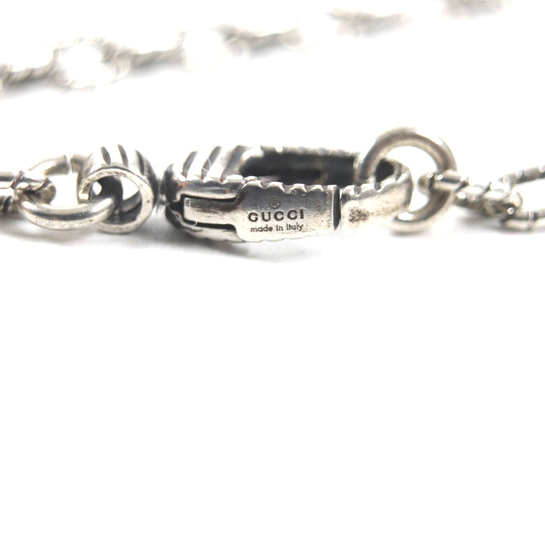 GUCCI Necklace Main�FAG925 Silver Arabesque Interlocking G mens Used Authentic