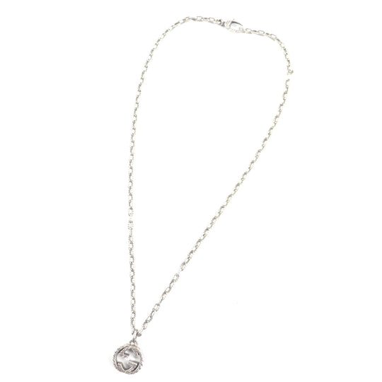 GUCCI Necklace Main�FAG925 Silver Arabesque Interlocking G mens Used Authentic