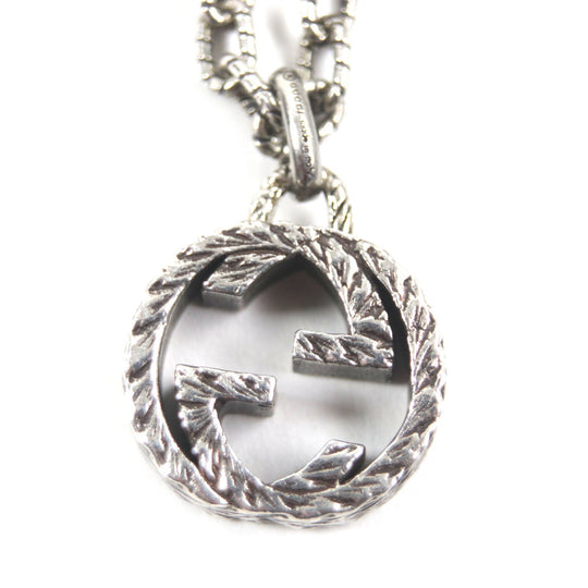 GUCCI Necklace Main�FAG925 Silver Arabesque Interlocking G mens Used Authentic