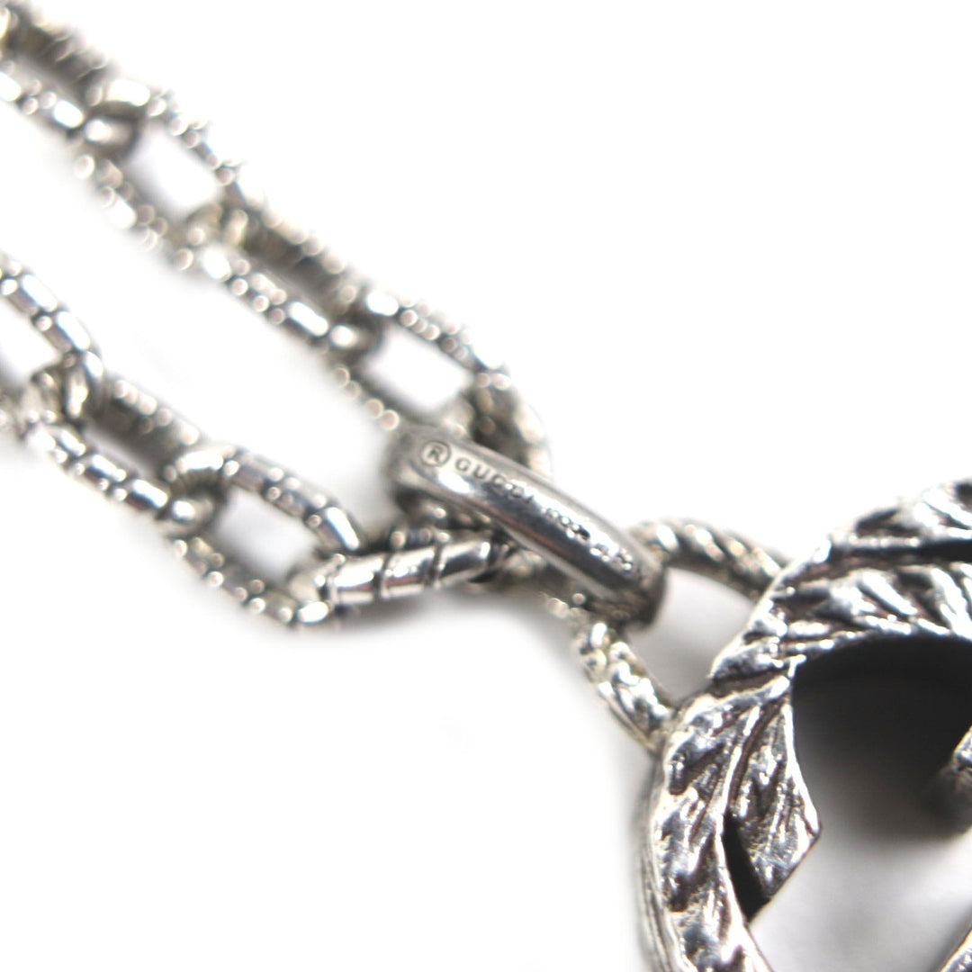 GUCCI Necklace Main�FAG925 Silver Arabesque Interlocking G mens Used Authentic