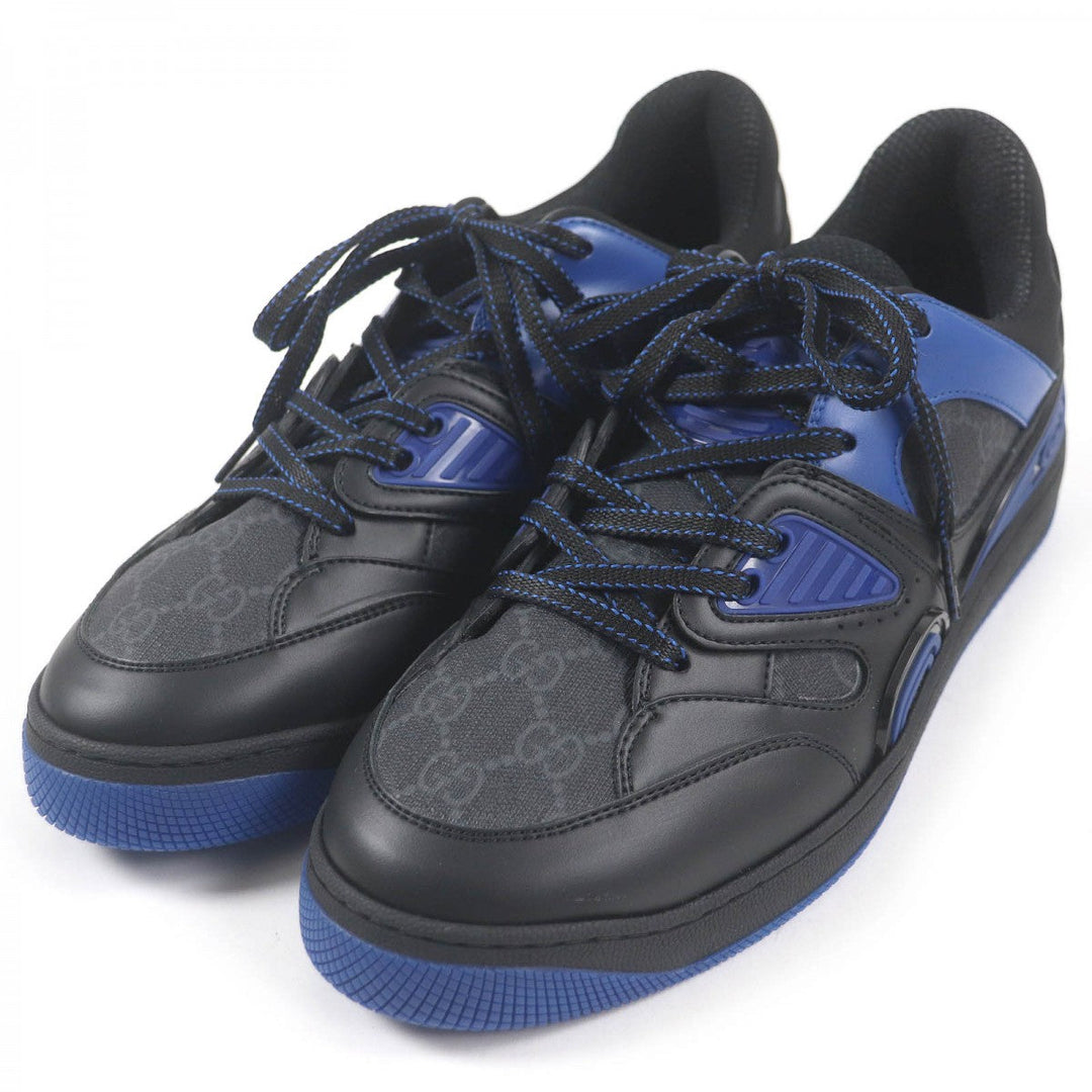 GUCCI Low cut sneakers 724004 Part: Leather Black blue mens 7.5 Used Authentic