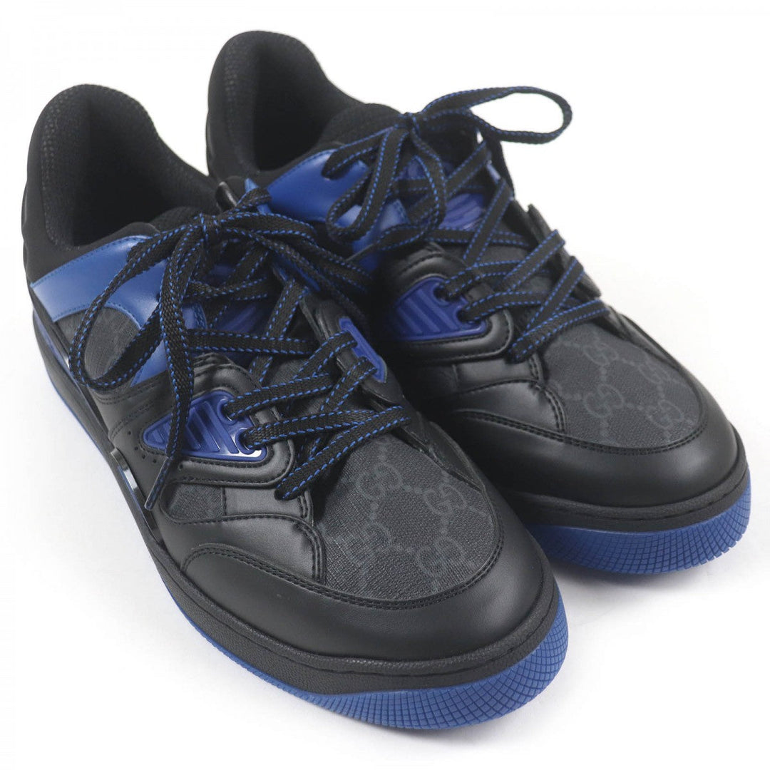GUCCI Low cut sneakers 724004 Part: Leather Black blue mens 7.5 Used Authentic