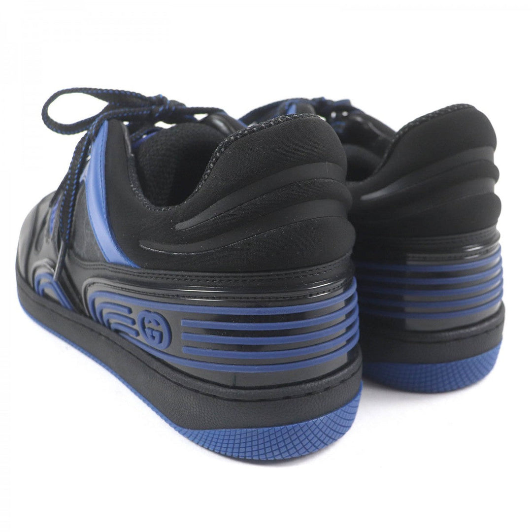 GUCCI Low cut sneakers 724004 Part: Leather Black blue mens 7.5 Used Authentic