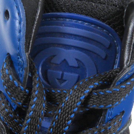 GUCCI Low cut sneakers 724004 Part: Leather Black blue mens 7.5 Used Authentic