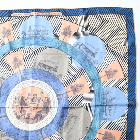 HERMES scarf Main: 100% silk multicolor Carre90 JEU DES OMNIBUS ET DAMES Women Used Authentic