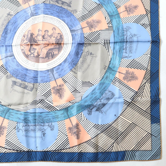 HERMES scarf Main: 100% silk multicolor Carre90 JEU DES OMNIBUS ET DAMES Women Used Authentic