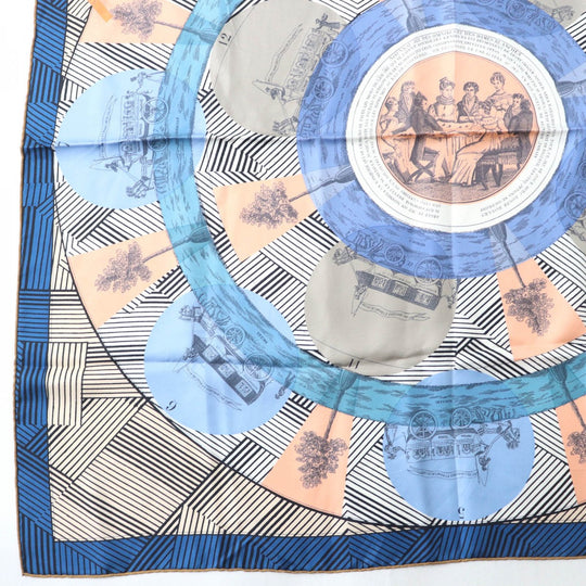 HERMES scarf Main: 100% silk multicolor Carre90 JEU DES OMNIBUS ET DAMES Women Used Authentic