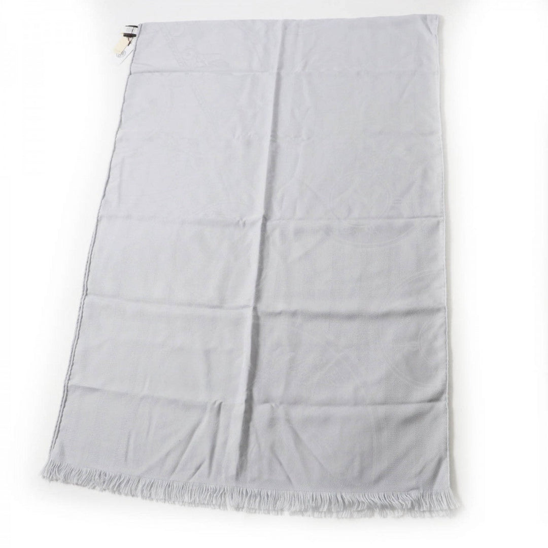 HERMES Scarf H262494S Main: 85% cashmere, Main: 15% silk Light gray New Libris Women Used Authentic