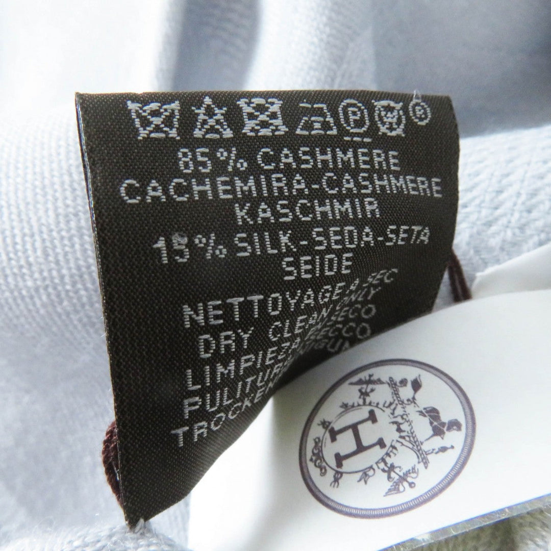 HERMES Scarf H262494S Main: 85% cashmere, Main: 15% silk Light gray New Libris Women Used Authentic