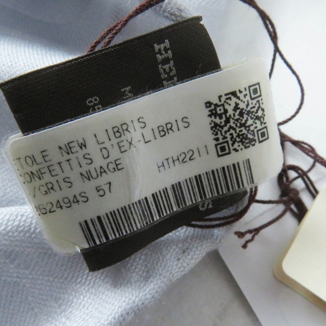 HERMES Scarf H262494S Main: 85% cashmere, Main: 15% silk Light gray New Libris Women Used Authentic