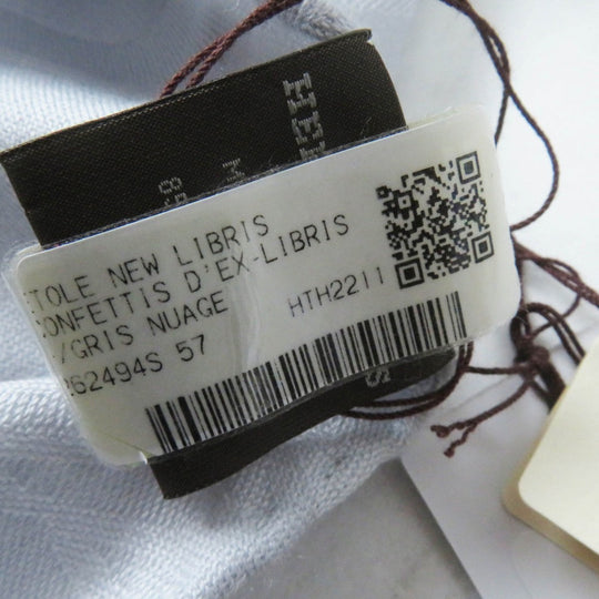 HERMES Scarf H262494S Main: 85% cashmere, Main: 15% silk Light gray New Libris Women Used Authentic