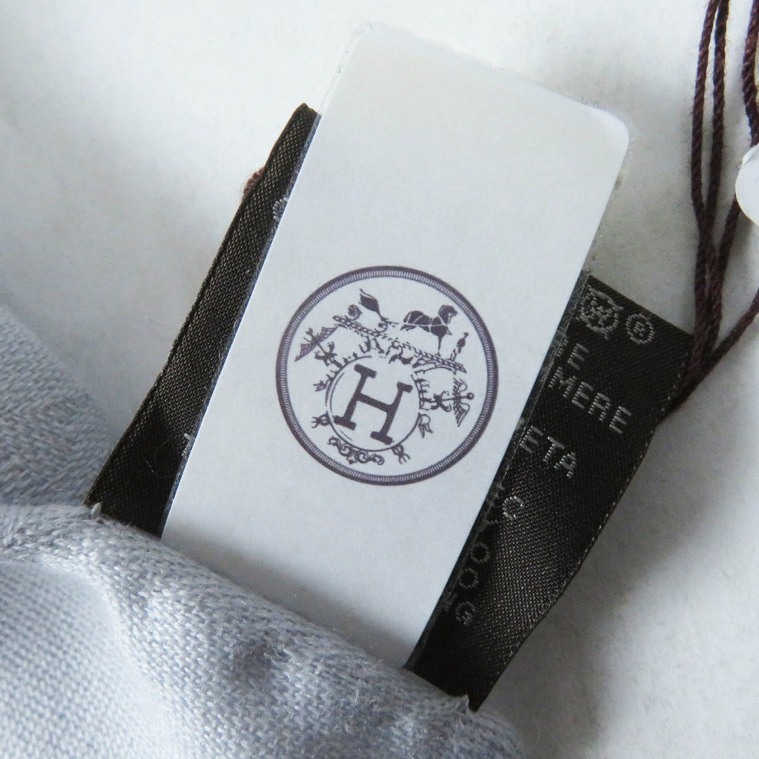 HERMES Scarf H262494S Main: 85% cashmere, Main: 15% silk Light gray New Libris Women Used Authentic