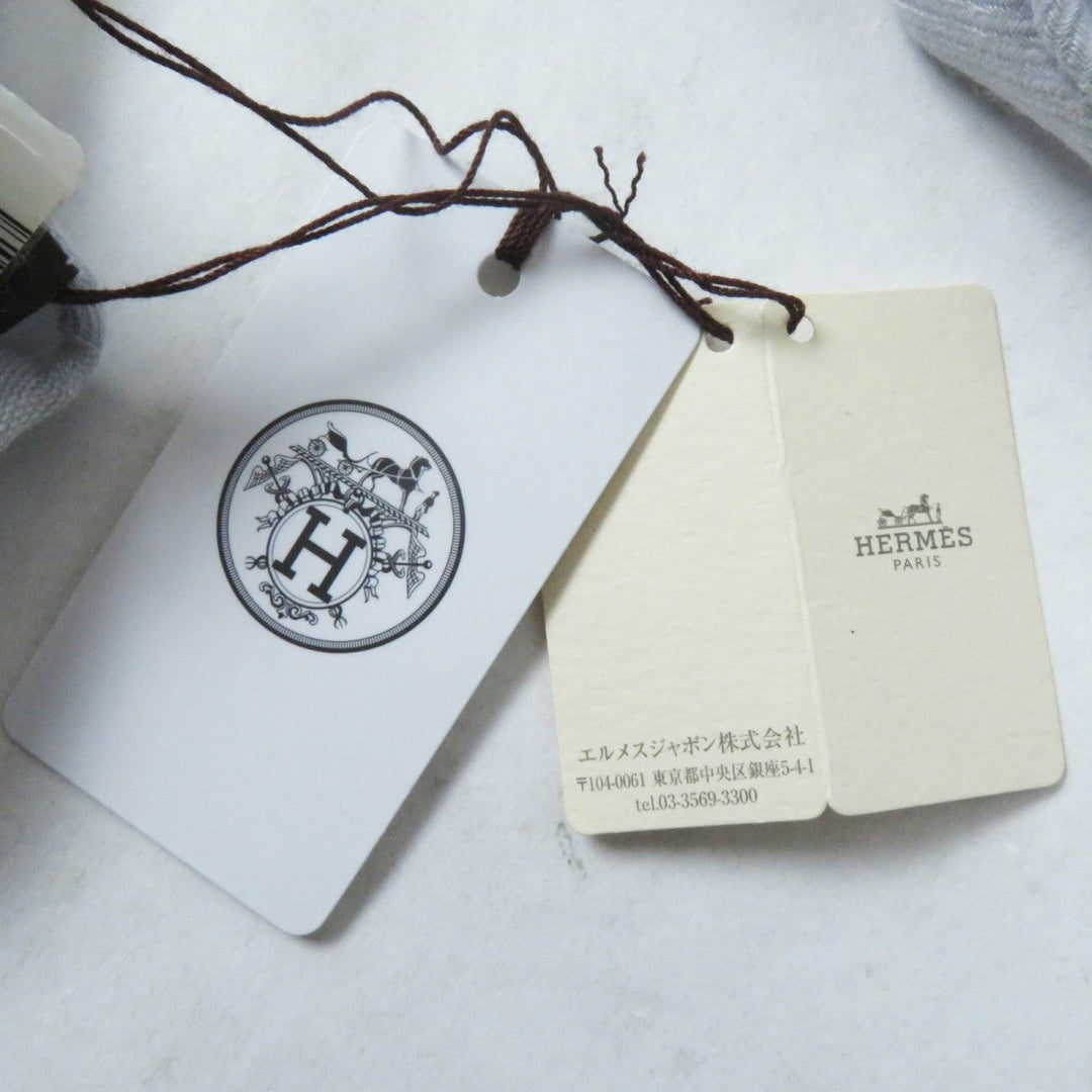 HERMES Scarf H262494S Main: 85% cashmere, Main: 15% silk Light gray New Libris Women Used Authentic