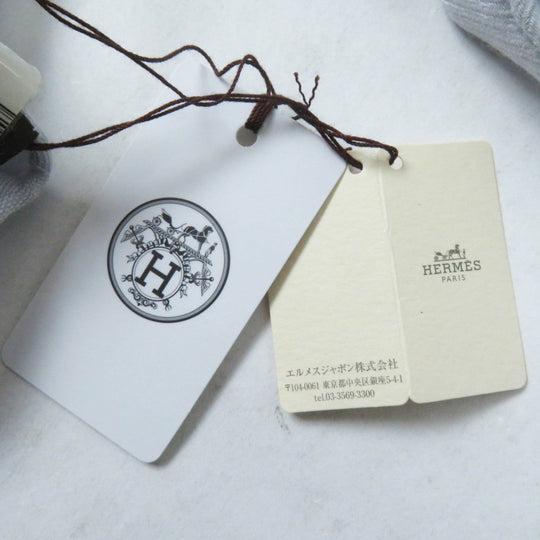 HERMES Scarf H262494S Main: 85% cashmere, Main: 15% silk Light gray New Libris Women Used Authentic