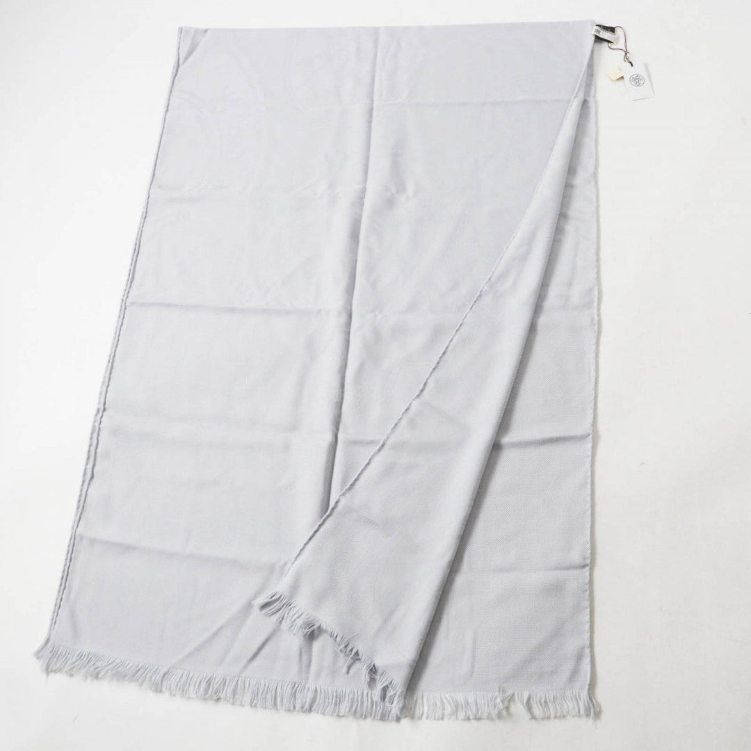 HERMES Scarf H262494S Main: 85% cashmere, Main: 15% silk Light gray New Libris Women Used Authentic