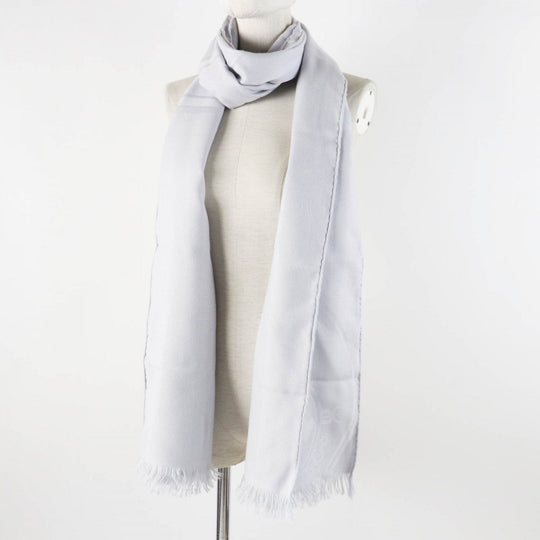 HERMES Scarf H262494S Main: 85% cashmere, Main: 15% silk Light gray New Libris Women Used Authentic