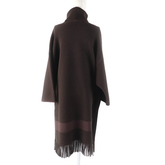 HERMES one piece Main: 75% wool, Main: 19% cashmere, Main: 5% nylon, Main: 1% polyurethane, Part: 80% wool, Part: 1% polyurethane, Part: 100% silk Brown Women 34 Used Authentic