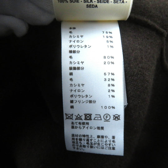 HERMES one piece Main: 75% wool, Main: 19% cashmere, Main: 5% nylon, Main: 1% polyurethane, Part: 80% wool, Part: 1% polyurethane, Part: 100% silk Brown Women 34 Used Authentic