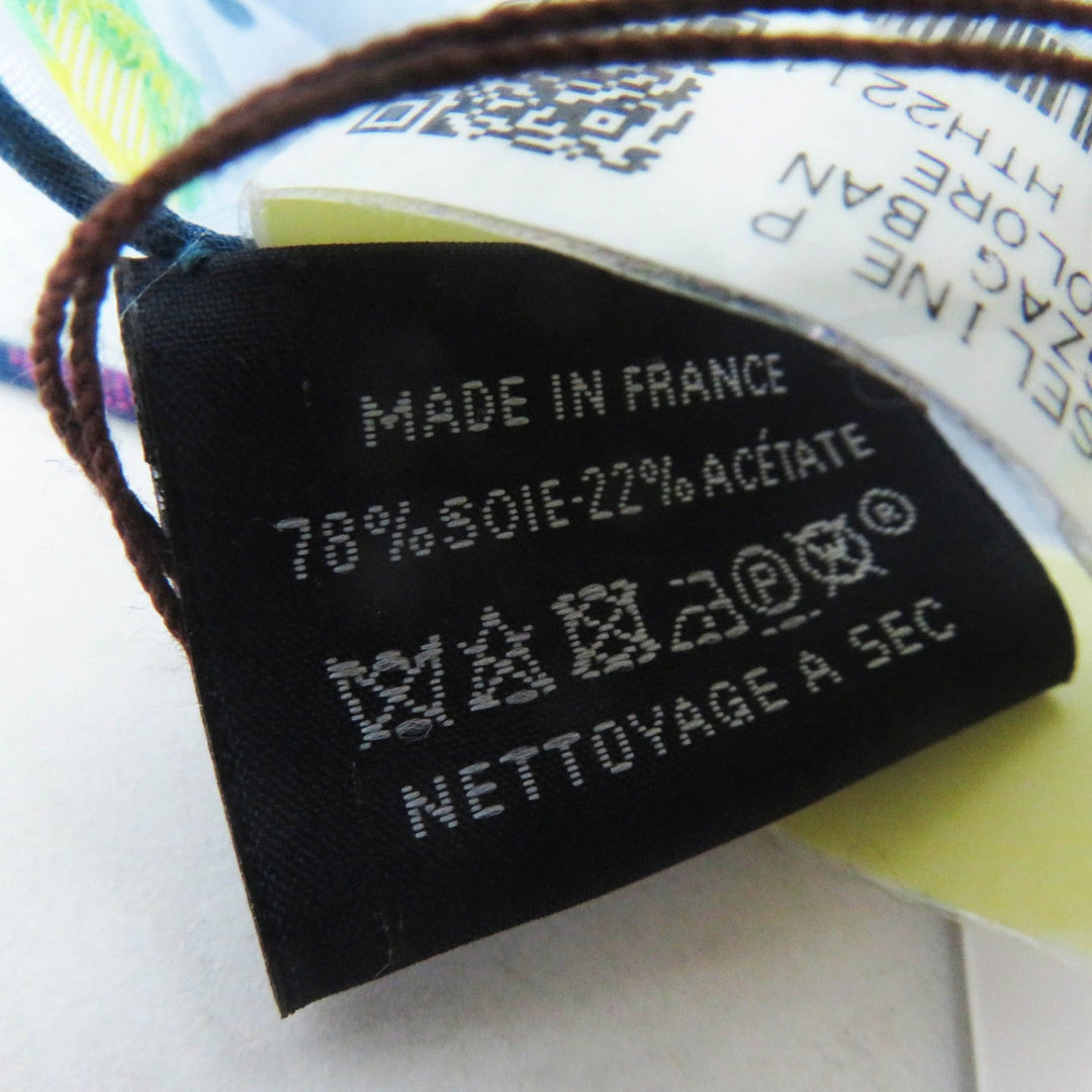 HERMES scarf Main: 78% silk, Main: 22% acetate blue Carre 60 SANGLESENZIGZAG Zigzag sangle BANDANA Women Used Authentic